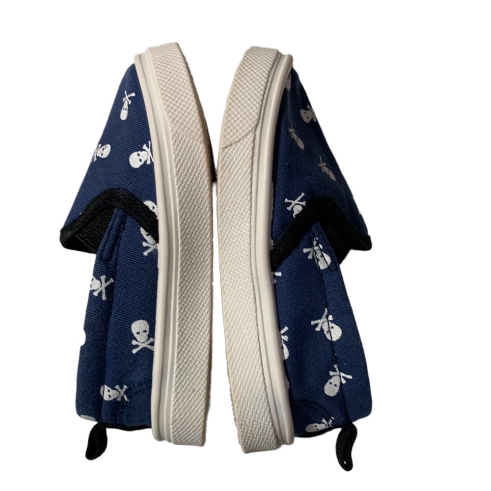 Oomphies Boys Slip on Skull shoes size 7 toddler Blue White - Picture 4 of 5
